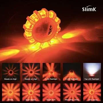 SlimK LED Road Flares - Bright Emergency Safety Discs