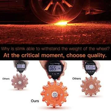 SlimK LED Road Flares - Bright Emergency Safety Discs