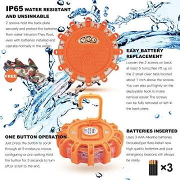 SlimK LED Road Flares - Bright Emergency Safety Discs