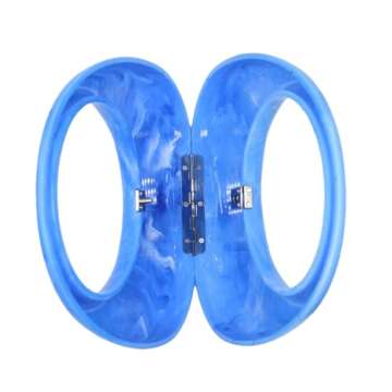 GSYPS Acrylic Evening Clutch Purse Top-handle Moon Hobo Bag, Elegant Marble Handbag for Wedding Cocktail Party A-Blue