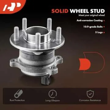 A-Premium Rear Wheel Bearing and Hub Assembly with ABS & 5-Lug Compatible with Ford Escape 2013-2019, C-Max 2013-2018, Lincoln MKC 2015-2019, FWD and Without Active Park Assist