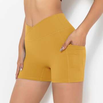 Darkterror Workout Shorts Women Spandex High Crossover Design