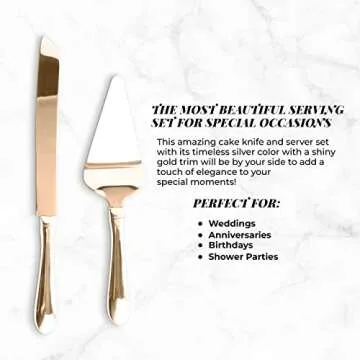 Copper Cake knife Serving set - wedding Cake Knife and Server Set -copper Rose gold Cake Cutter Knife server set With Serrated Blade for Easier Cutting-Gift Holidays, Birthdays, Wedding, Anniversary