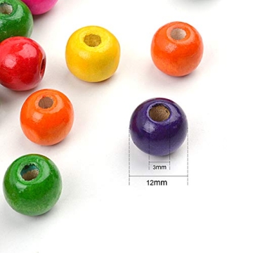 Jdesun Colorful Round Wood Beads for DIY Crafting