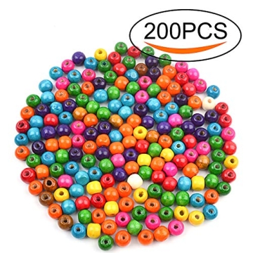 Jdesun Colorful Round Wood Beads for DIY Crafting
