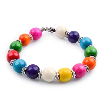 Jdesun Colorful Round Wood Beads for DIY Crafting
