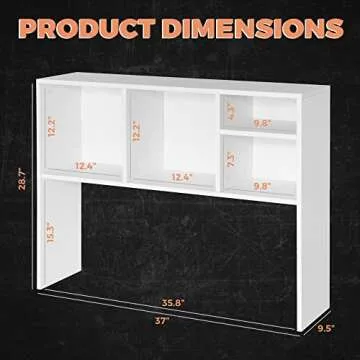 GlossyEnd Sturdy and Elegant Wood Dorm Desk Bookshelf Organizer, Office Desk Bookshelf Holder, Desktop Bookshelf Storage, Desk Book Organizer, Collage Dorm Desk, White