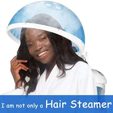 KIEKRO 2 in 1 Hair and Facial Steamer, Blue White, Facial Steamer, Hair Humidifier, Hot Mist Moisturizing, Hydration System Sprayer, Personal Care Use, Home and Salon