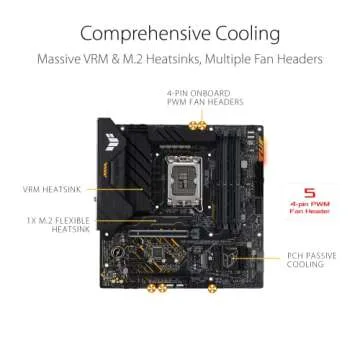 ASUS TUF B660M-PLUS WiFi D4 LGA 1700(Intel 12th Gen) mATX Gaming Motherboard (PCIe 5.0,DDR4,2xPCIe 4.0 M.2 Slots,WiFi 6,2.5 Gb LAN,Front USB 3.2 Gen 1 Type-C,Two-Way AI Noise Cancelation)