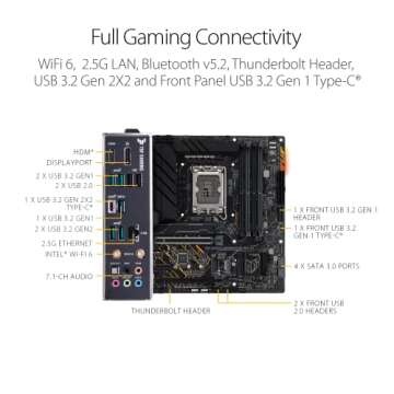 ASUS TUF B660M-PLUS WiFi D4 LGA 1700(Intel 12th Gen) mATX Gaming Motherboard (PCIe 5.0,DDR4,2xPCIe 4.0 M.2 Slots,WiFi 6,2.5 Gb LAN,Front USB 3.2 Gen 1 Type-C,Two-Way AI Noise Cancelation)
