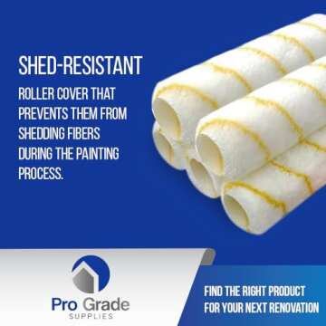 Pro Grade Microfiber Paint Roller Covers - 1/2" Nap, 9" - 5 Pack