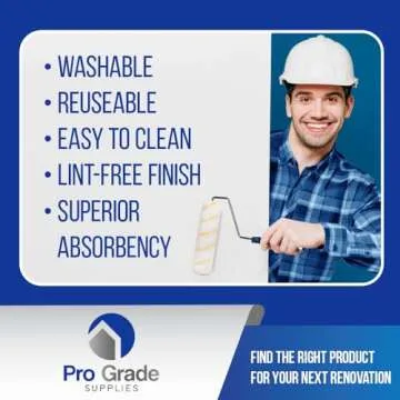 Pro Grade Microfiber Paint Roller Covers - 1/2" Nap, 9" - 5 Pack