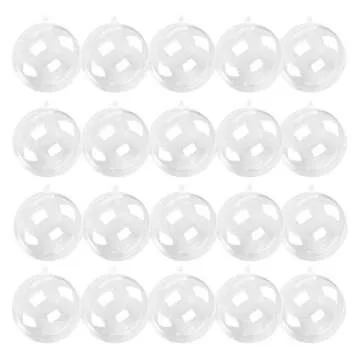 Kingrol 20 Pack 4-Inch Clear Plastic Fillable Ornaments Ball, for Christmas, Wedding, Party, Home De...