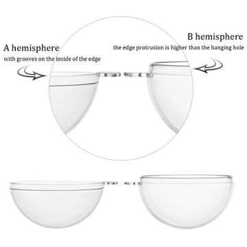 Kingrol 20 Pack 4-Inch Clear Plastic Fillable Ornaments Ball, for Christmas, Wedding, Party, Home Decor