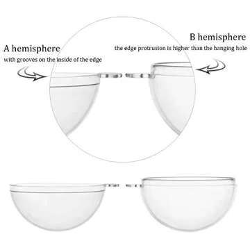 Kingrol 20 Pack Clear Fillable Ornaments for DIY Crafting