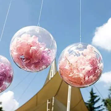 Kingrol 20 Pack Clear Fillable Ornaments for DIY Crafting