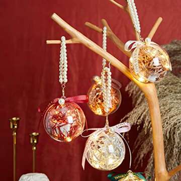 Kingrol 20 Pack 4-Inch Clear Plastic Fillable Ornaments Ball, for Christmas, Wedding, Party, Home Decor