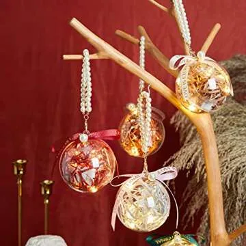 Kingrol 20 Pack Clear Fillable Ornaments for DIY Crafting