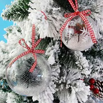 Kingrol 20 Pack Clear Fillable Ornaments for DIY Crafting