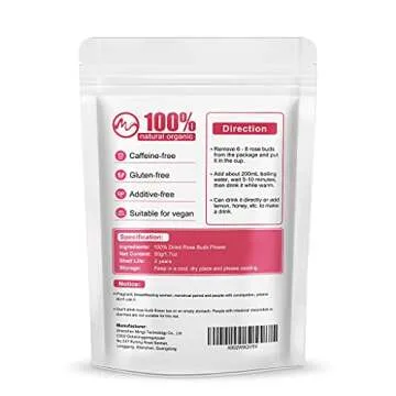 M inch Rose Buds Flower Tea - 100 percent Organic Natural Edible Dried Rose Buds Flowers for Cakes Decorating, Beauty & Promote Metabolism, 1.76 Ounce (Pack of 1)