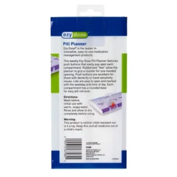 EZY DOSE Push Button Pill Case 7-Day AM PM Organizer