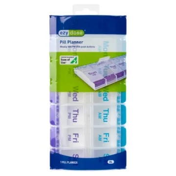 EZY DOSE Push Button Pill Case 7-Day AM PM Organizer