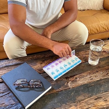 EZY DOSE Push Button Pill Case 7-Day AM PM Organizer