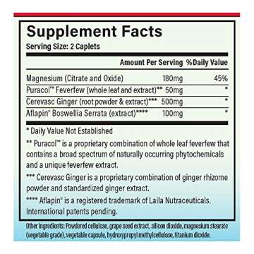 MigreLief-Now Fast-Acting Formula, As-Needed Nutritional Support for Migraine and Headache Sufferers - 60 Vegetarian Capsules