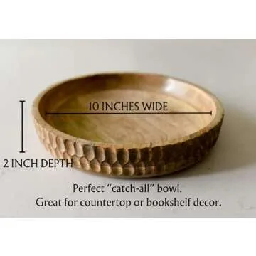 Louise Layne Rustic Wooden Bowl For Decor - Handcrafted Timeless Modern Decor - Elevate Your Space W...