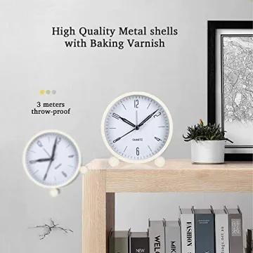 OUTWIT 4 Inch Silent Analog Alarm Clock for Home