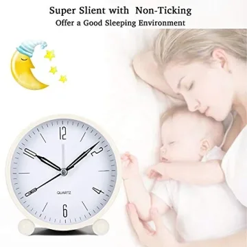 OUTWIT 4 Inch Silent Analog Alarm Clock for Home