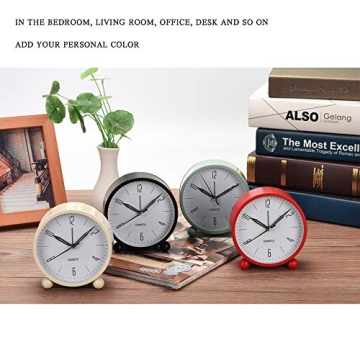 OUTWIT 4 Inch Silent Analog Alarm Clock for Home