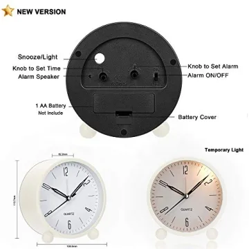 OUTWIT 4 Inch Silent Analog Alarm Clock for Home