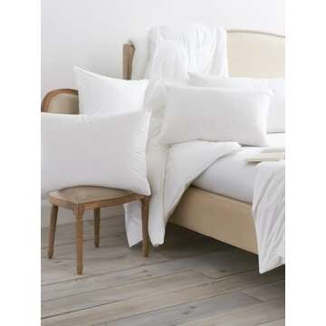 BOLL & BRANCH Down Alternative Pillow - Medium, Standard - Cooling Shell - Hypoallergenic Primaloft Luxury Down Alternative Fill - Superior Support