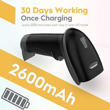 NADAMOO Wireless Barcode Scanner with 328 Feet Range