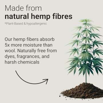 Vove | Natural Hemp Dryer Balls | 5x More Absorbent Than Wool | Cruelty-free, Hypoallergenic & Eco-Friendly | Reduces Clothing Wrinkles and Saves Drying Time | Pack of 3 |