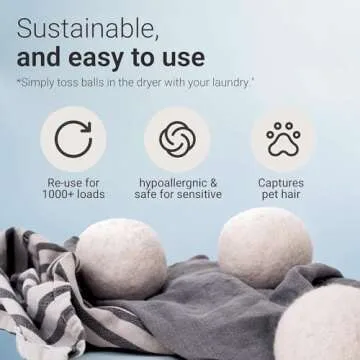 Vove | Natural Hemp Dryer Balls | 5x More Absorbent Than Wool | Cruelty-free, Hypoallergenic & Eco-Friendly | Reduces Clothing Wrinkles and Saves Drying Time | Pack of 3 |