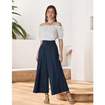 Scarlet Darkness Women’s Wide Leg Pants for Casual Elegance