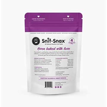 Snif-Snax All Natural Premium Cat Treats Scottish Salmon and Sweet Potato, 3 oz.