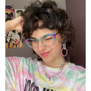 VOOGLAM Cat Eye Blue Light Blocking Glasses for Women Anti UV Eyestrain Computer Eyewear Annabelle G...