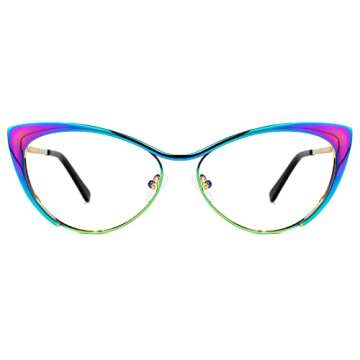 VOOGLAM Cat Eye Blue Light Blocking Glasses for Women Anti UV Eyestrain Computer Eyewear Annabelle GVFM0176-16