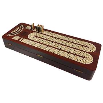 Elegant 14" Cribbage Board with Card Storage and Durability