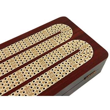 Elegant 14" Cribbage Board with Card Storage and Durability