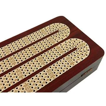 Elegant 14" Cribbage Board with Card Storage and Durability