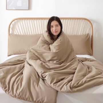 ROSGONIA King Size Comforter Set in Taupe Brown