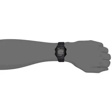Casio Men's F201WA-1A Black Resin Multi-Function Alarm Sport Watch