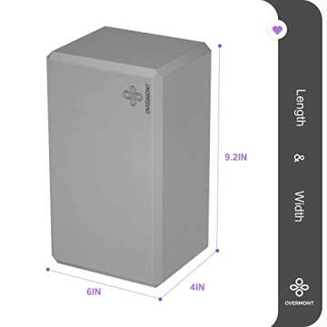 Overmont Yoga Block 2 Pack 9 * 6 * 4 in Supportive Latex-Free EVA Foam Soft Non-Slip Surface for General Fitness Pilates Stretching and Meditation (Grey_9*6 * 4)