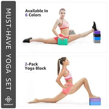 Overmont Yoga Block 2 Pack 9 * 6 * 4 in Supportive Latex-Free EVA Foam Soft Non-Slip Surface for General Fitness Pilates Stretching and Meditation (Grey_9*6 * 4)