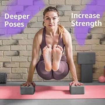 Overmont Yoga Block 2 Pack 9 * 6 * 4 in Supportive Latex-Free EVA Foam Soft Non-Slip Surface for General Fitness Pilates Stretching and Meditation (Grey_9*6 * 4)