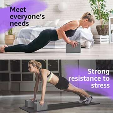Overmont Yoga Block 2 Pack 9 * 6 * 4 in Supportive Latex-Free EVA Foam Soft Non-Slip Surface for General Fitness Pilates Stretching and Meditation (Grey_9*6 * 4)